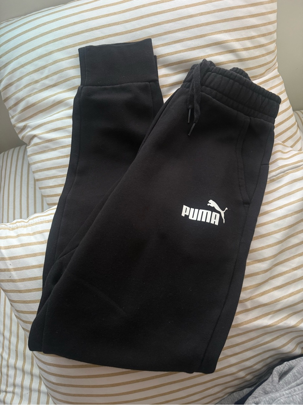 Puma Black Jogger Sweatpants with White Logo